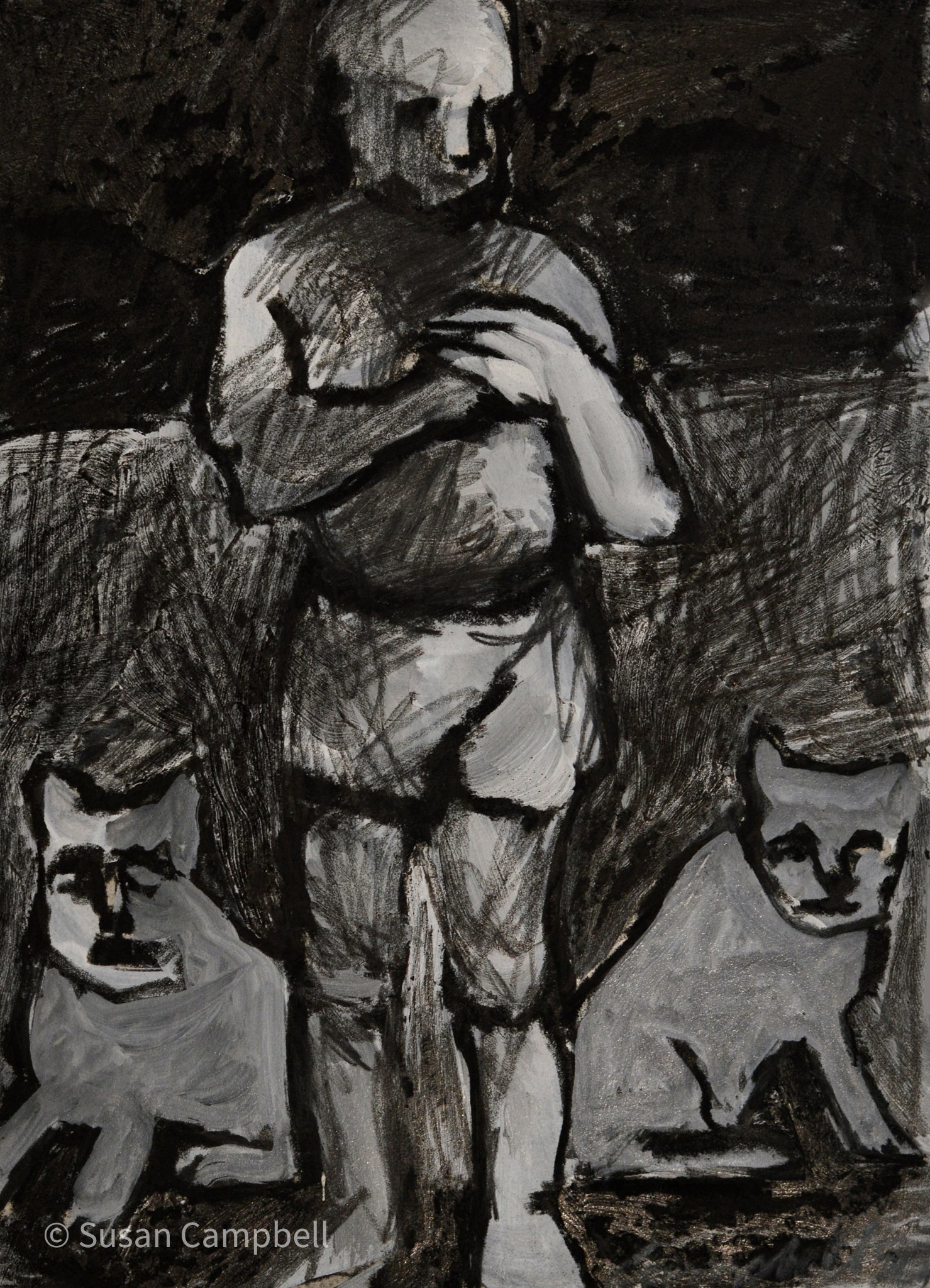 boy, clasp hands, 2 cats-10 1_2x7 1_2.jpg