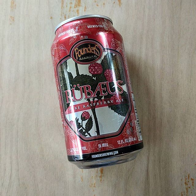 Founders Rübæus ~ Pure Raspberry Ale @ 5.7% ABV. Crisp, refreshing, and tart all at once, this makes for a great summer beer.