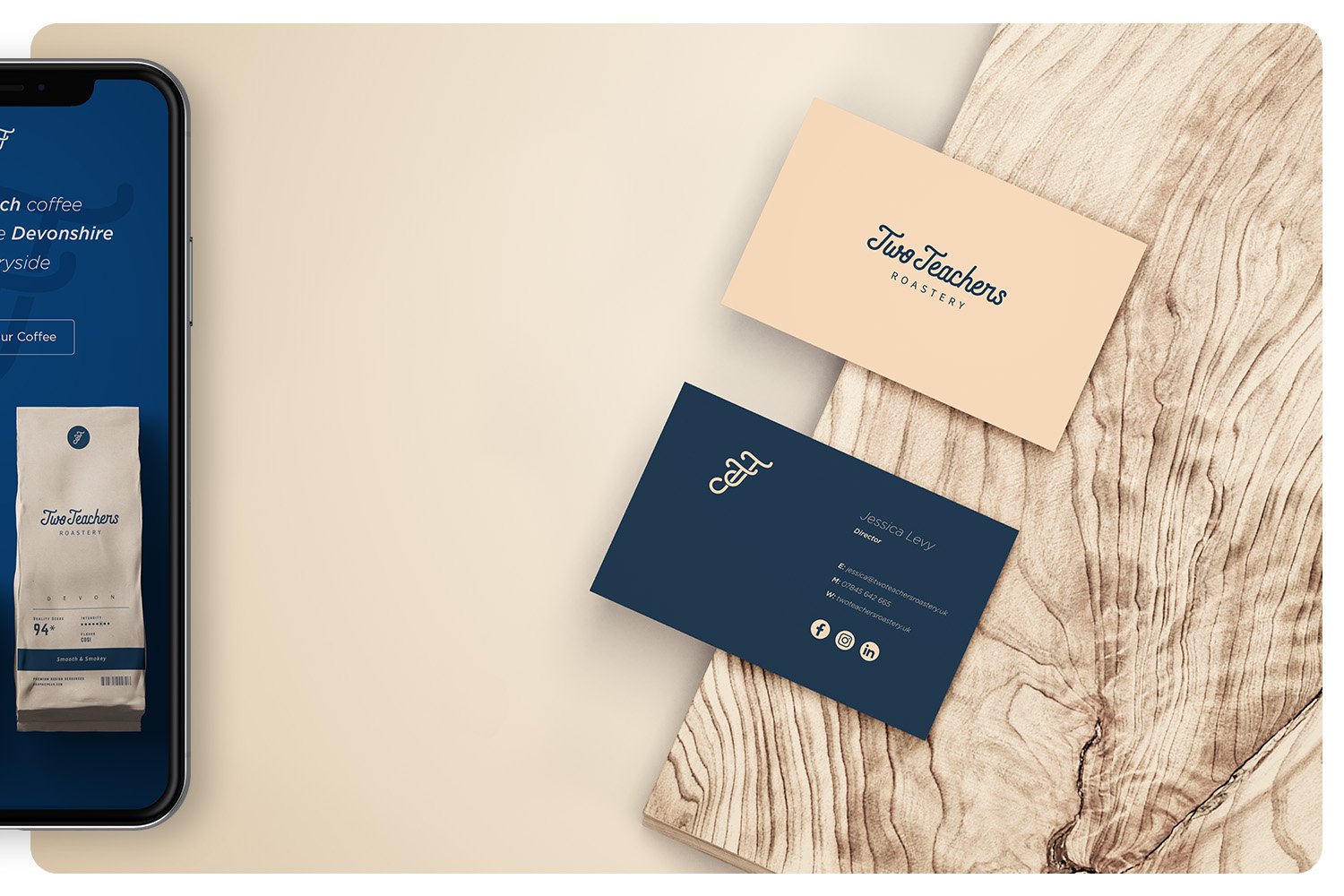 Two Teachers - Mobile and Business Card Design