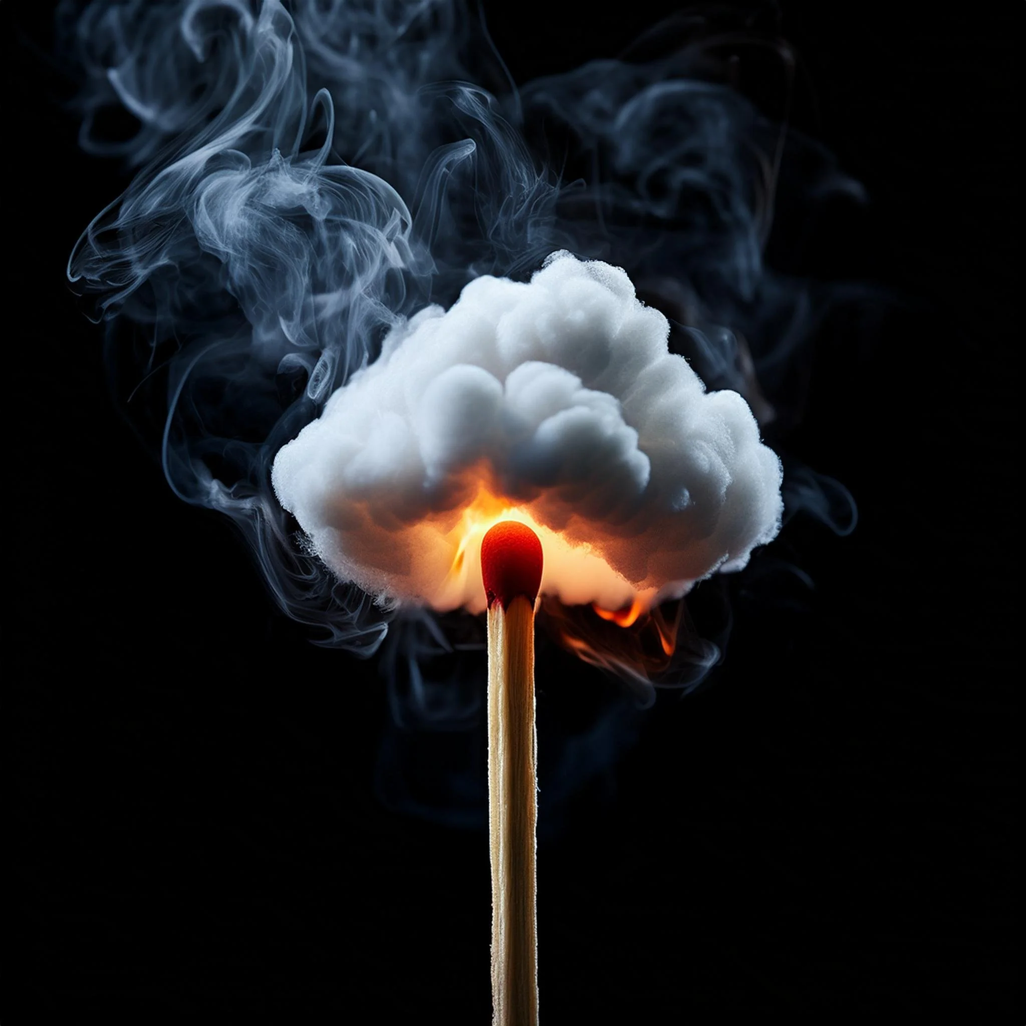 Firefly cinematic shot, cinematic shot, match stick with red tip, ignite, fire turns into a cumulus  (2).jpg