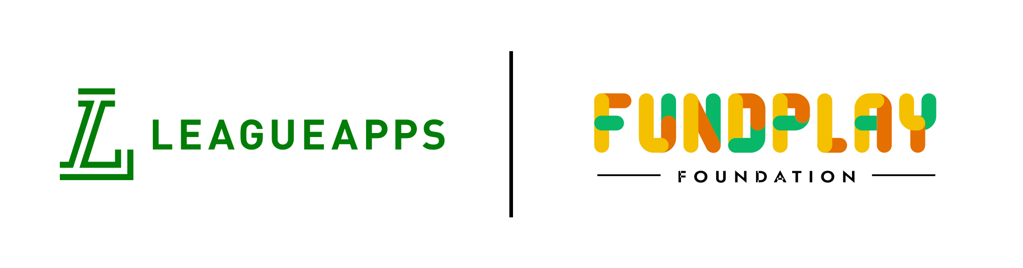 LeagueApps logo and FundPlay Foundation logo.