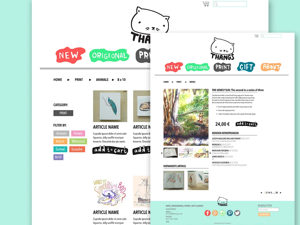 thangs online-shop website, 2016