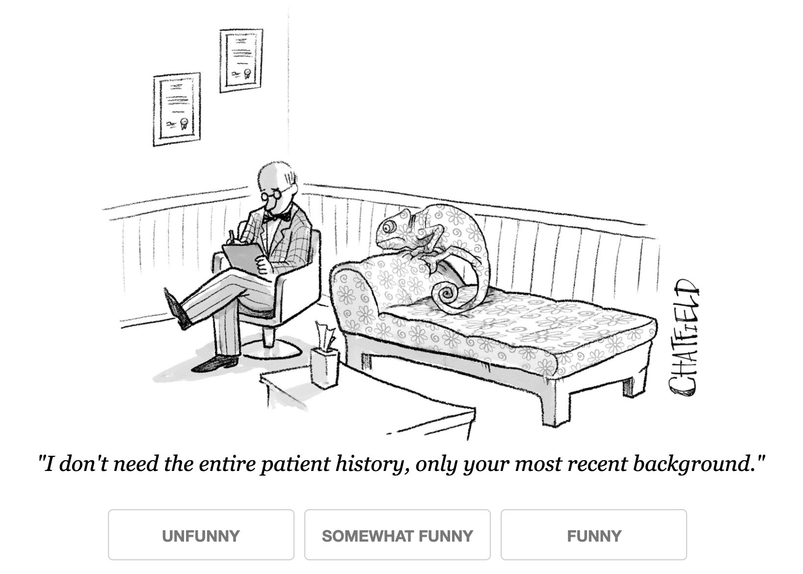 Vote on the funniest New Yorker Caption Contest (#756) - New Yorker  Cartoonist Jason Chatfield