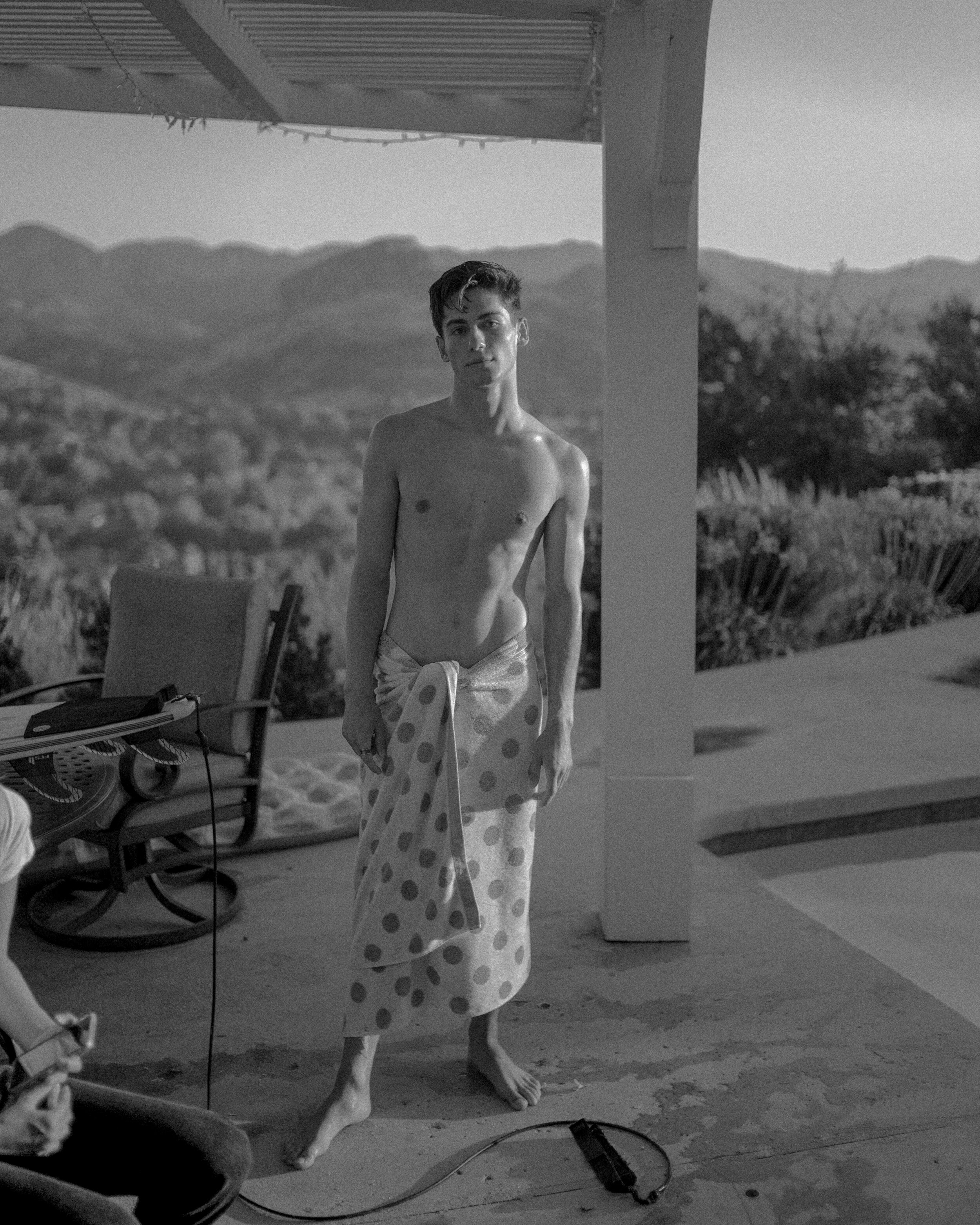 Joey Itkin in his backyard on July 8, 2018 in Los Angeles.