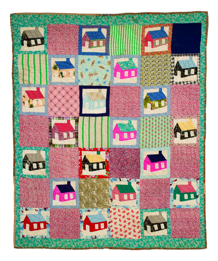 Pattern #7015 / House, c. 1950-75, origin unknown, cotton, 79" x 64.25", ex-collection of Charlotte Ekback, collection of Roderick Kiracofe