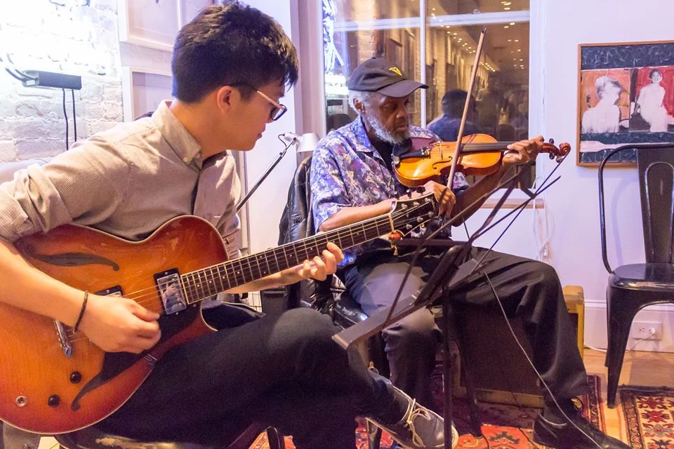 Playing with the legendary bass player, Henry Grimes (http://henrygrimes.com/)