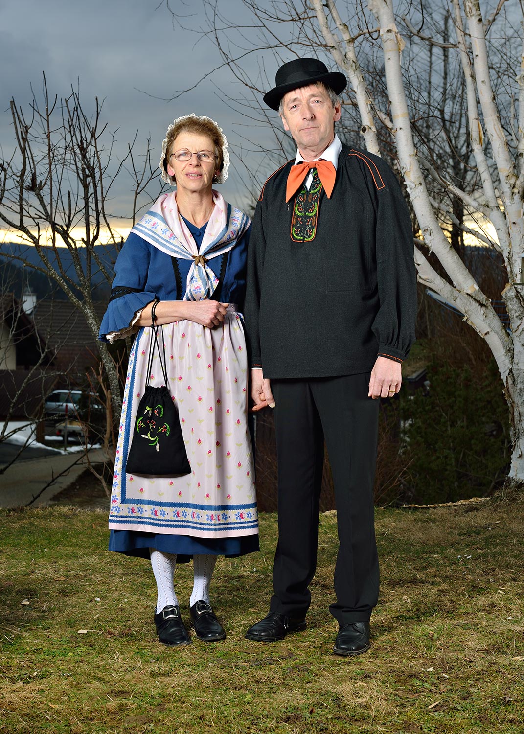 Georges Queloz, directeur du Marché Concours de Saignelégier et son épouse Colombe, le 21 février 2014. Copyright Bertrand Cottet.