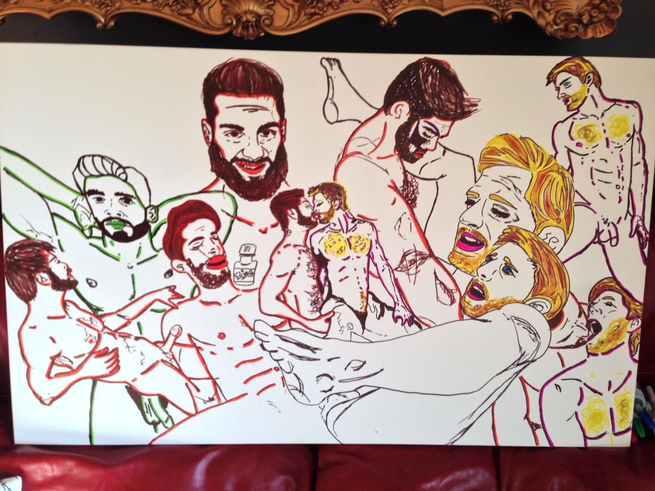I just wanna… Detroit MI, 2014 50″ x 40″ Canvas Materials: Sharpie
