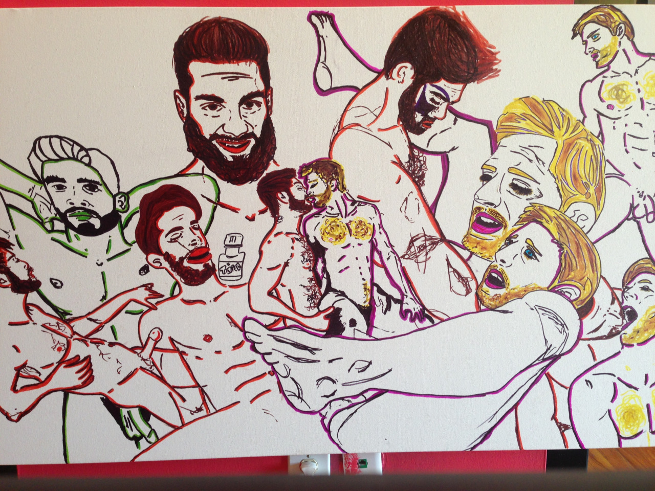 I just wanna… Detroit MI, 2014 50″ x 40″ Canvas Materials: Sharpie