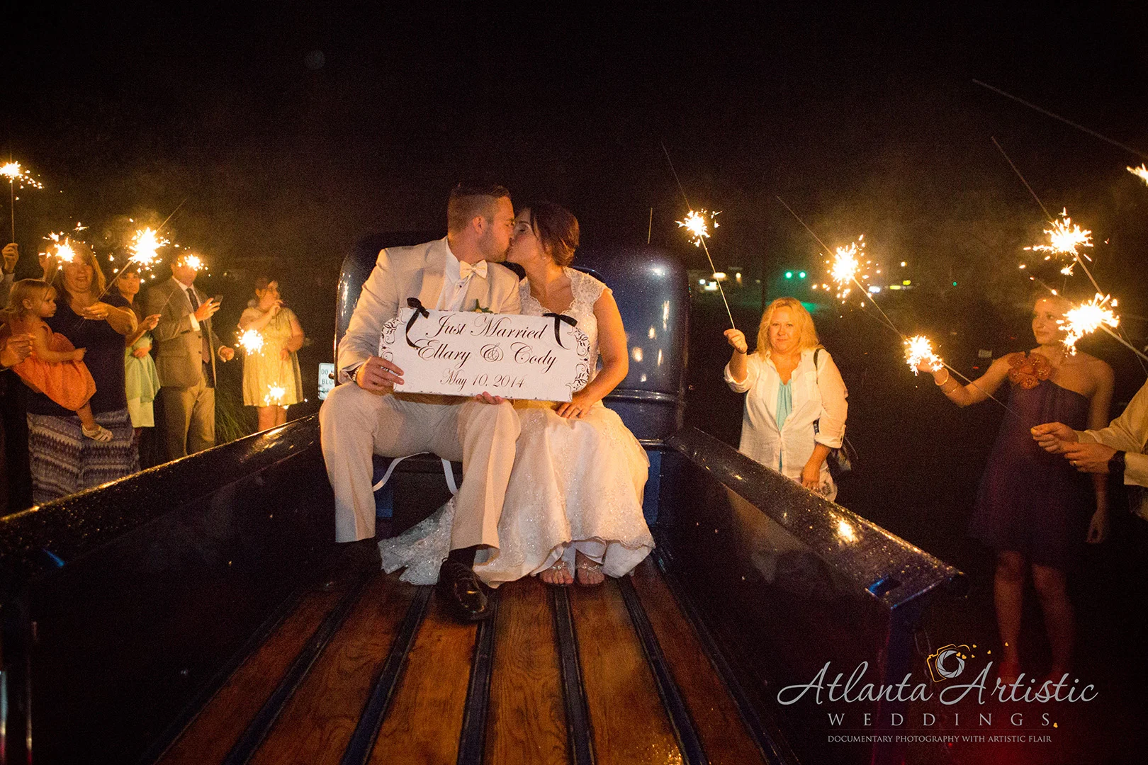 Sparker Exit with Classic Auto in Atlanta Wedding