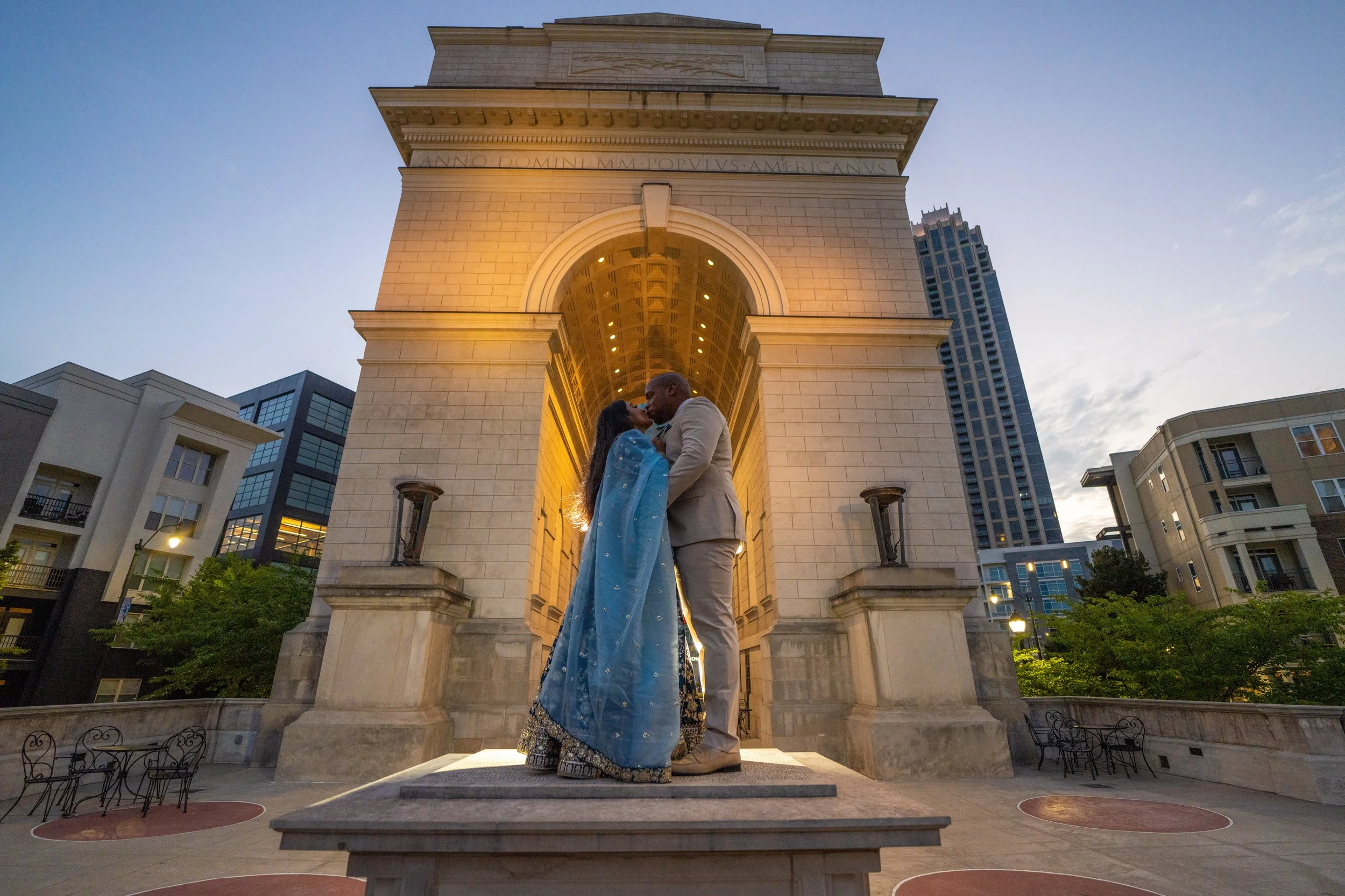 Atlanta Photographer Shoots Engagement Photos at Atlantic Station's Millennium Gate and Olympic Park