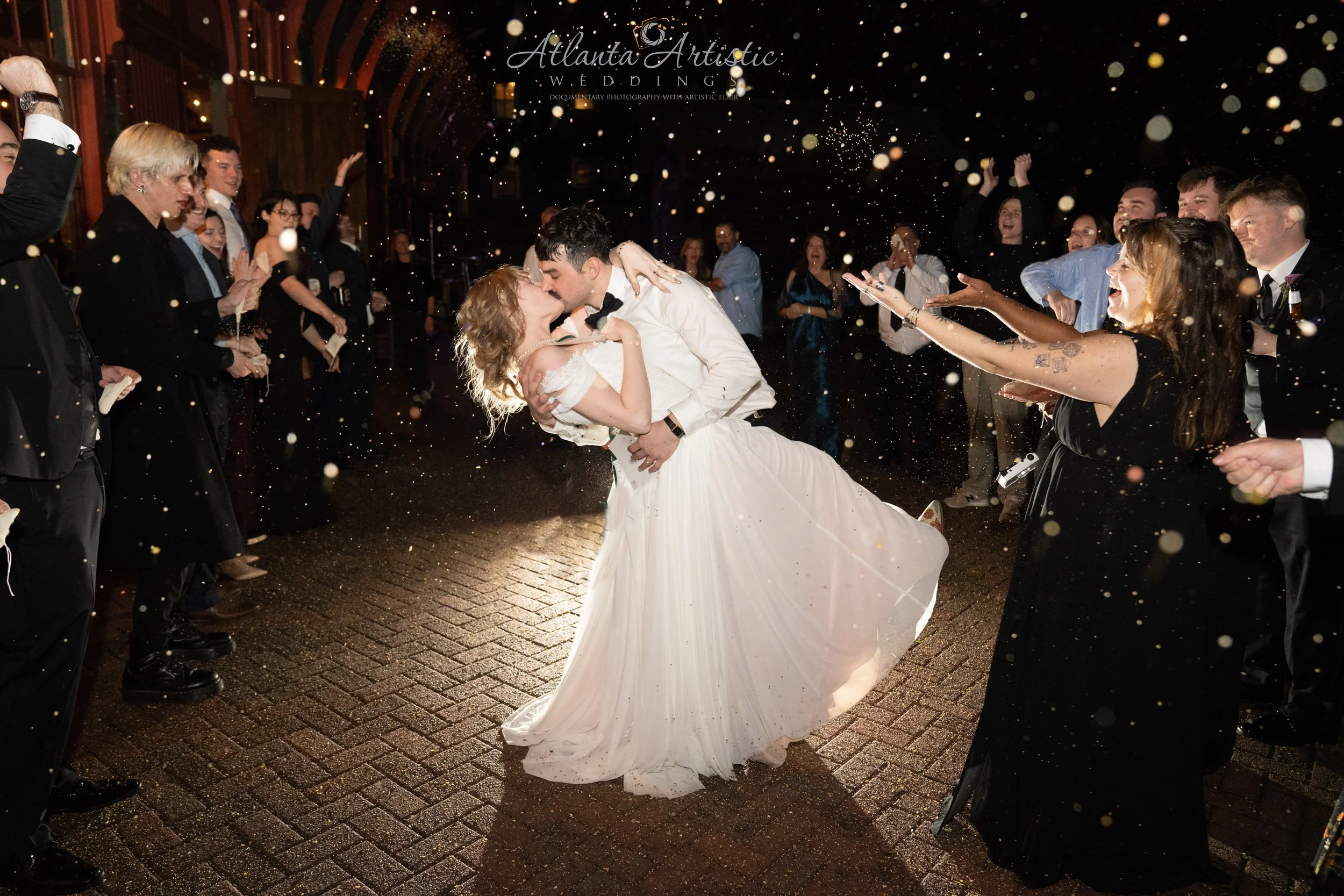 Atlanta Wedding Photographer shoot bride and groom with Street Photography at the Trolley Barn