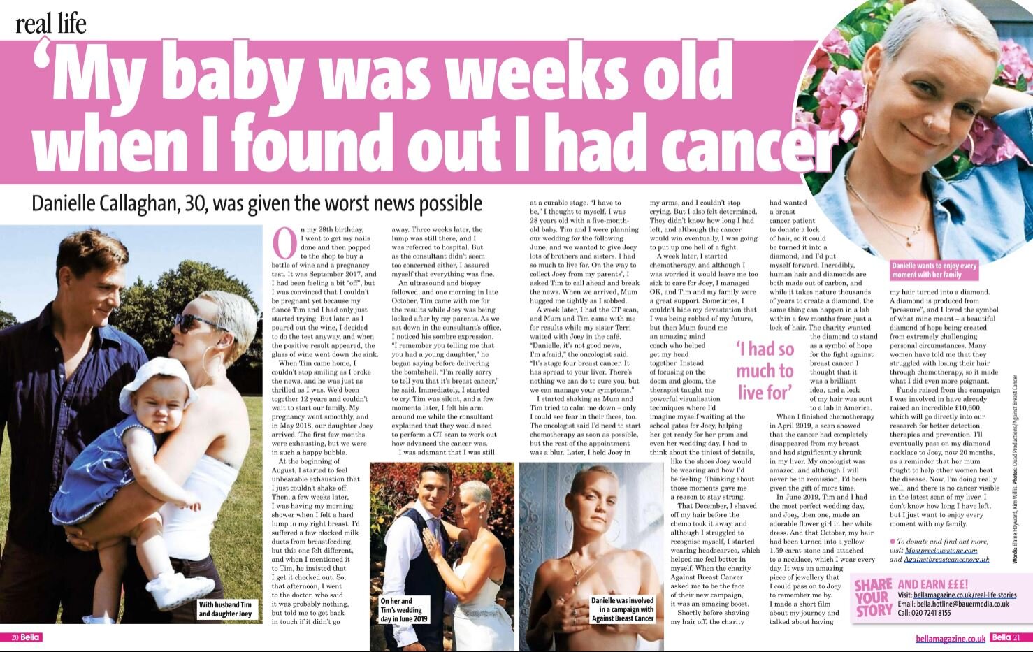 My baby was weeks old... Bella Magazine