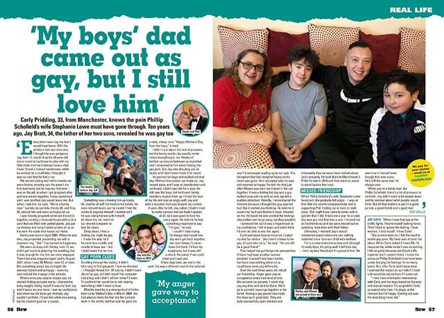 The gorgeous story of how Carly came to accept the fact the love of her life was gay... Out now in New magazine.