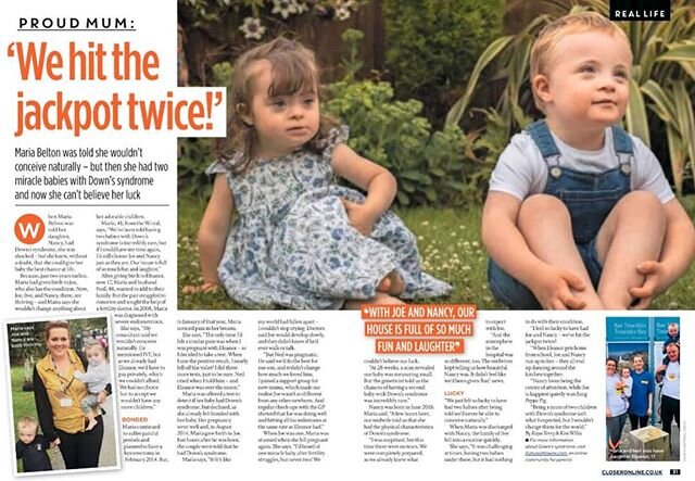 The headline says it all... What a beautiful pair! The glorious story of Maria and her lucky strike twice. Out today in Bella. 
#wdsd #wdsd2020 #downssyndrome #shareyourstory