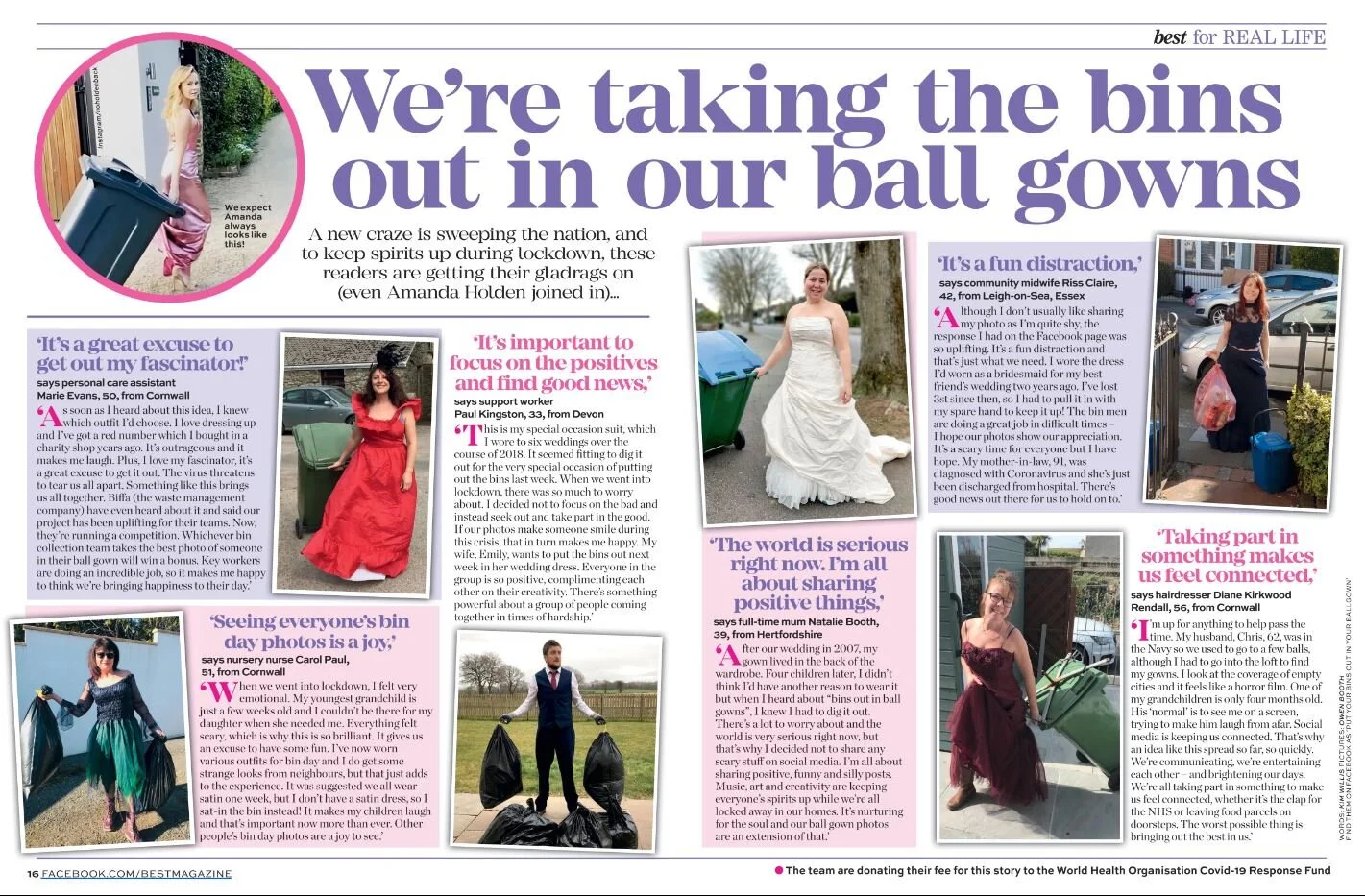 Taking the bins out in ball gowns