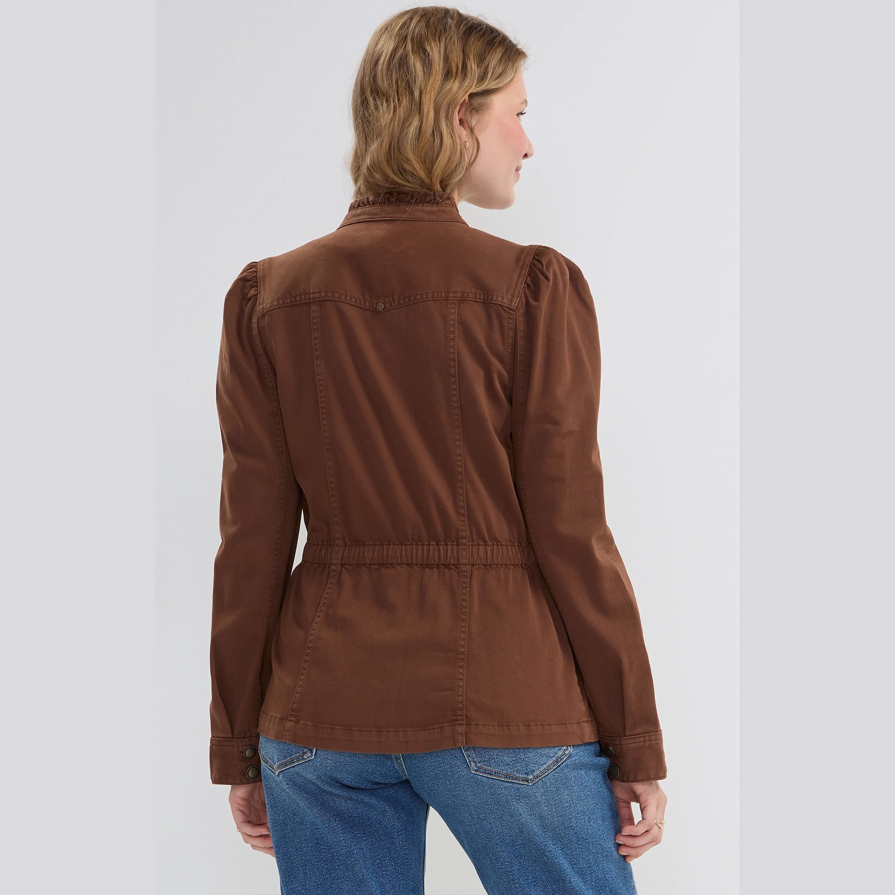 Liverpool-puff-sleeve-trucker-jacket-ruffle-collar-carob-brown-02.jpg