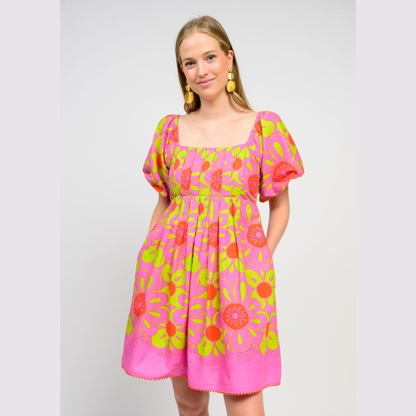 Uncle-Frank-pop-flower-border-dress-hot-pink-01.png
