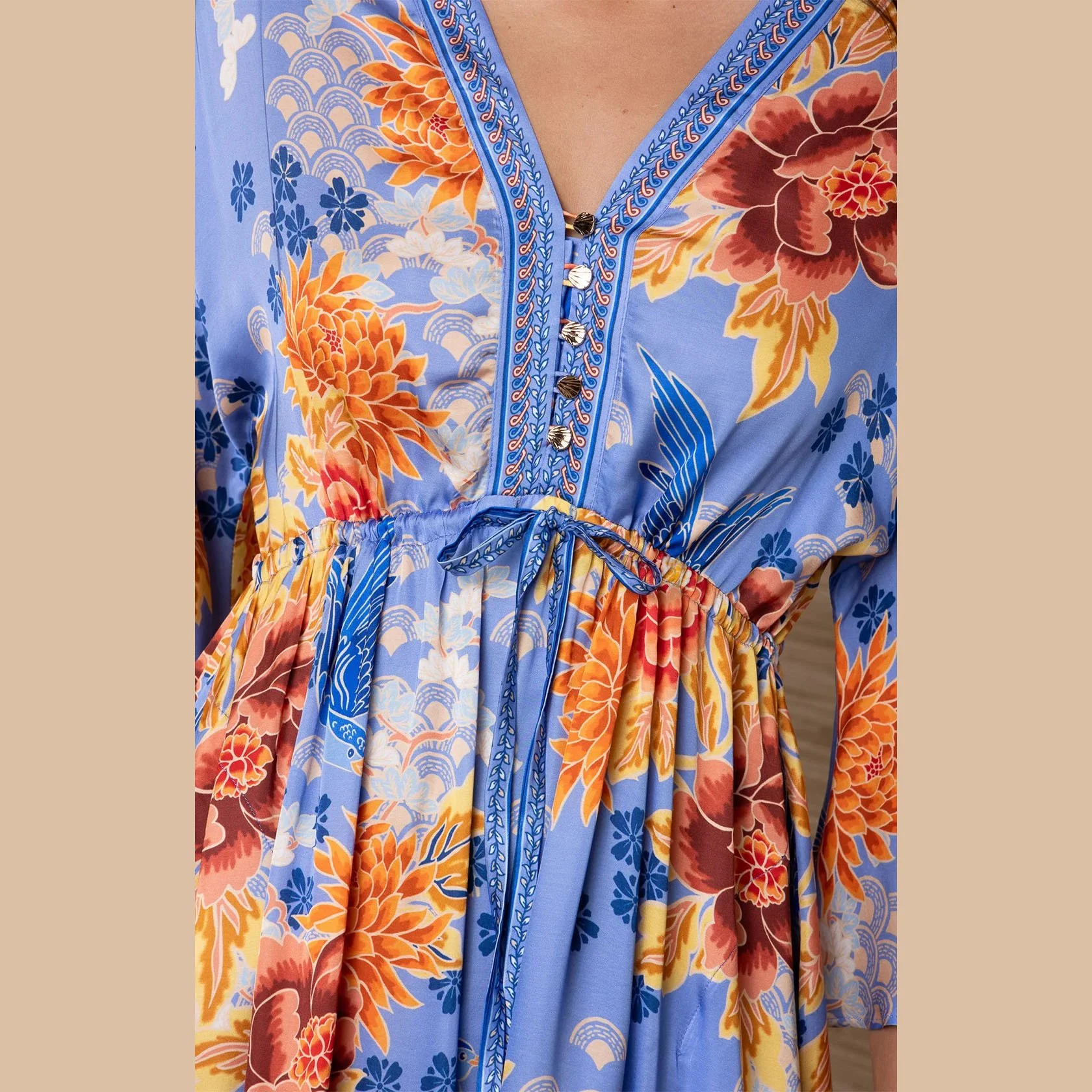Hale Bob - aoife charmeuse midi dress - blue
