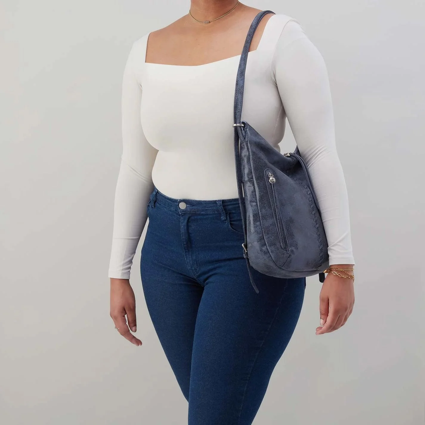 The merrin convertible backpack/handbag by Hobo in indigo sky leather