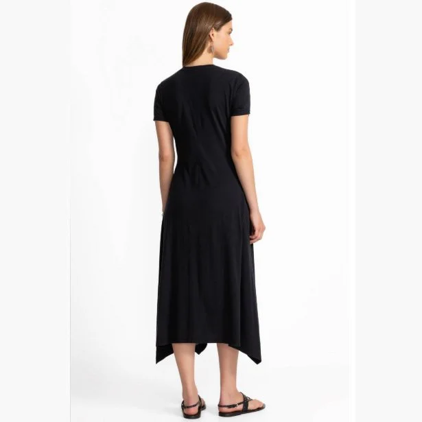knee length dresses for ladies Boho Chic Crew Neck Midi Dress with Floral Embroidery main image 0
