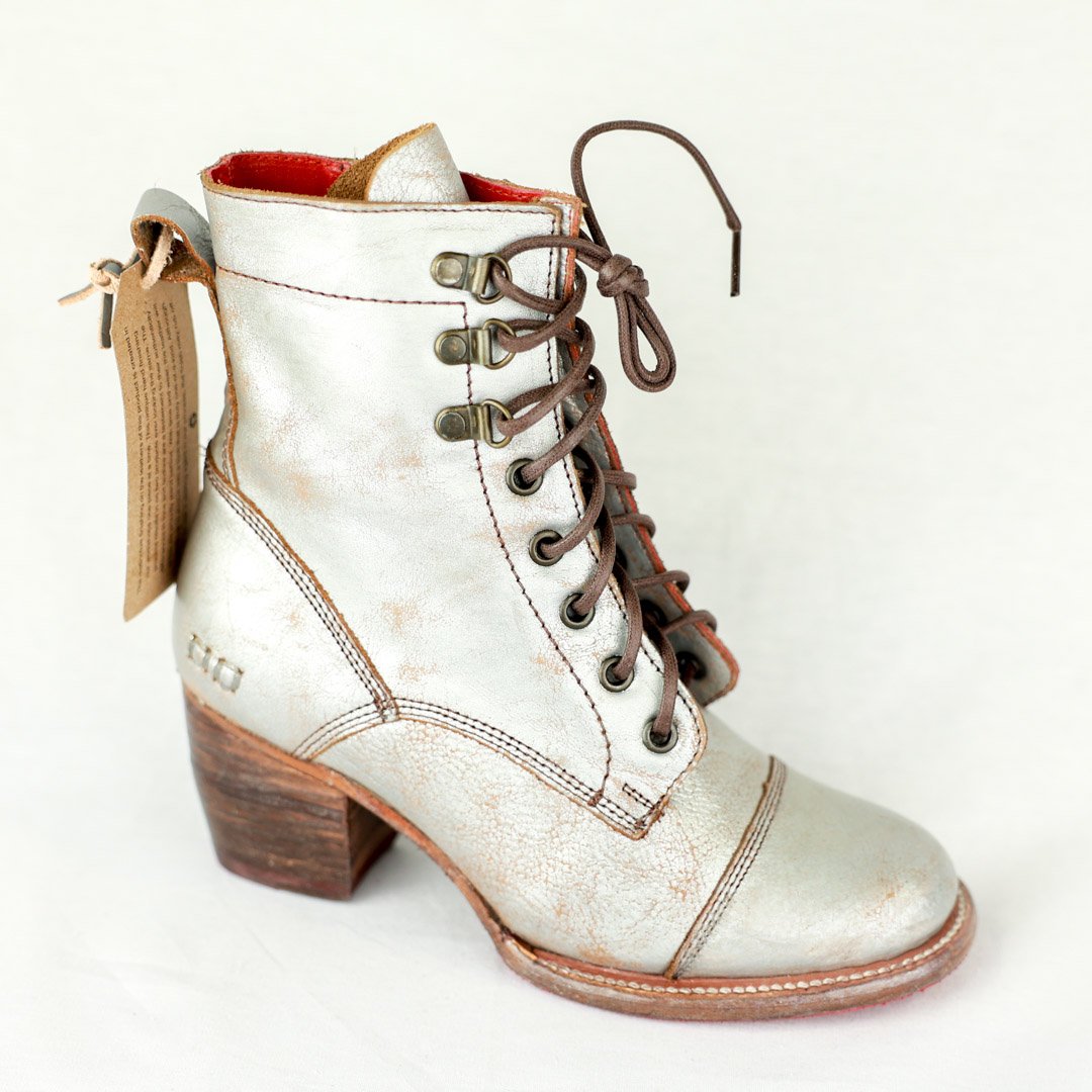 Bed Stu Judgement heel boot-silver lux 