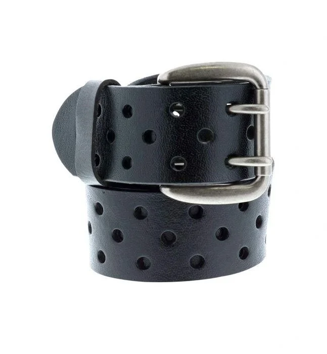 BED|STU Black Leather Belt with Tan Stitching BED | STU – DREAMWEAVER BELT BLACK LUX AND TAN RUSTIC  main image 4