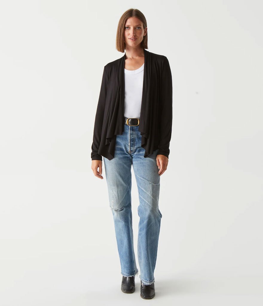 Michael Stars - vanessa drapey cardigan - black — Centro Shoes, Inc.