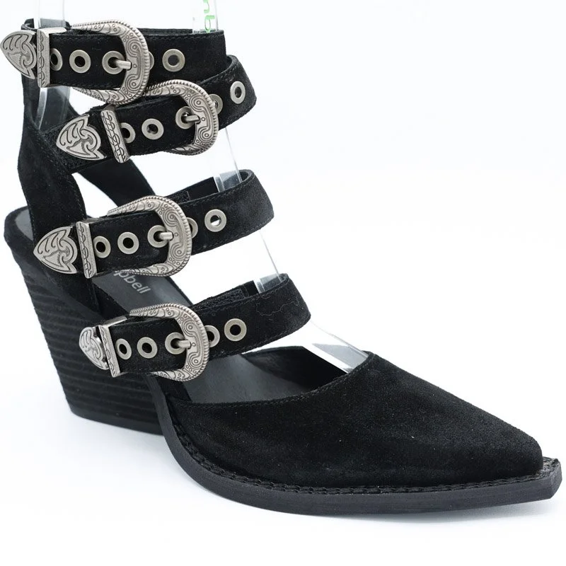Jeffrey Campbell barrels black suede silver — Centro Shoes,