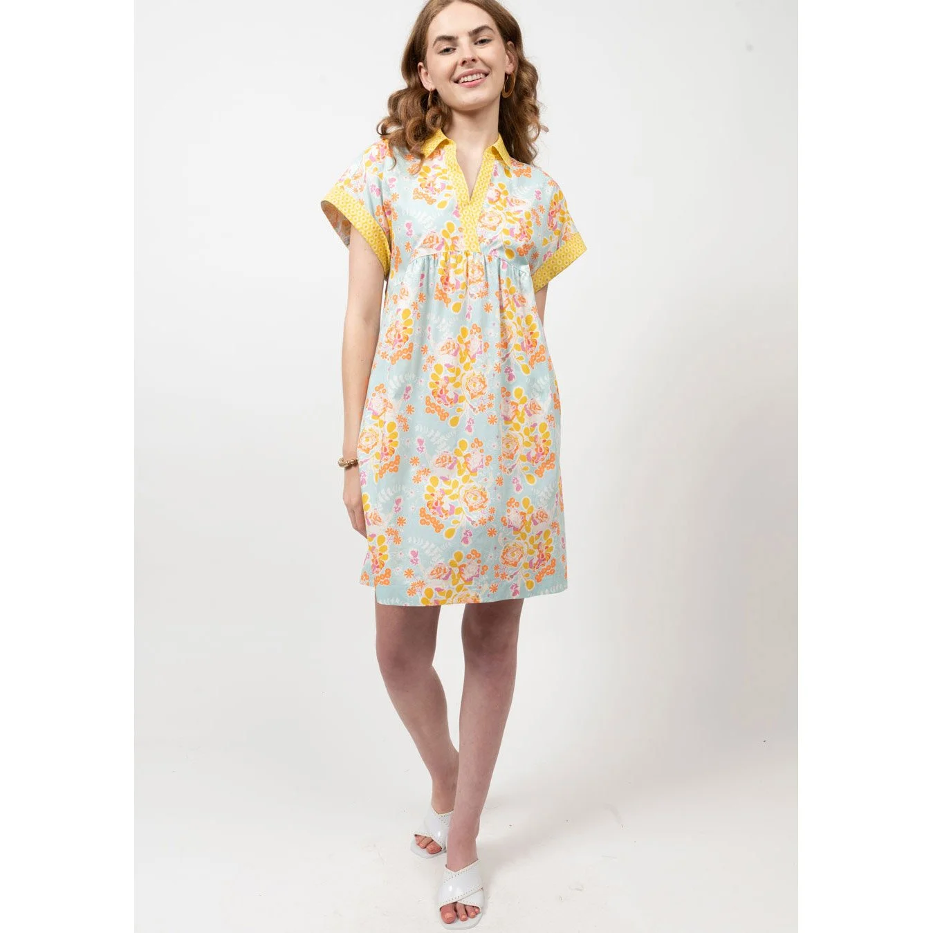Uncle Frank Blocked Embroidery Dress 74628