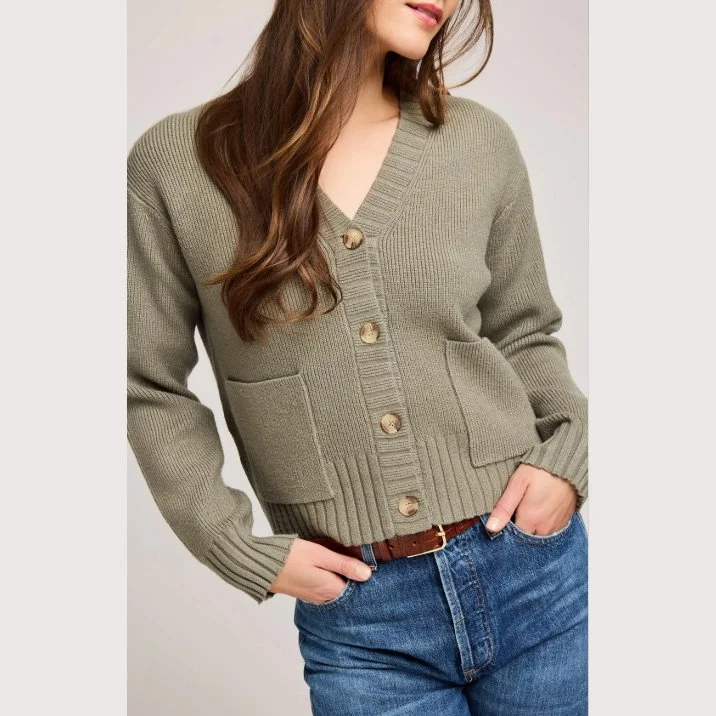 The mabel cardigan sweater by Gentle Fawn in ivy green