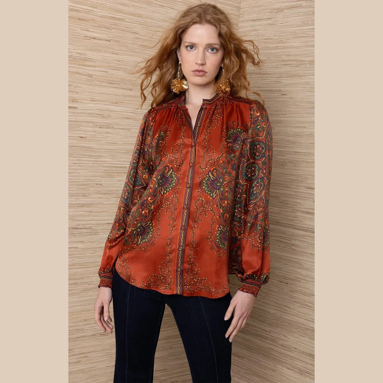 Hale-Bob-romee-long-sleeve-silk-button-up-top-orange-01.jpg