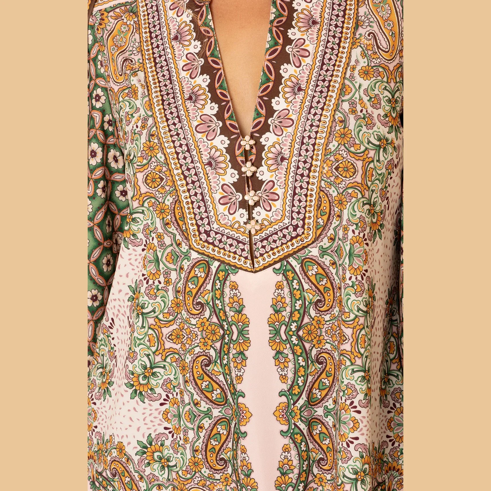 The alianna 3/4 sleeve jersey top by Hale Bob in pink