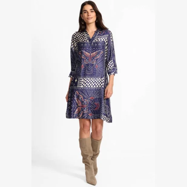 The henley dress by Johnny Was in keoki print