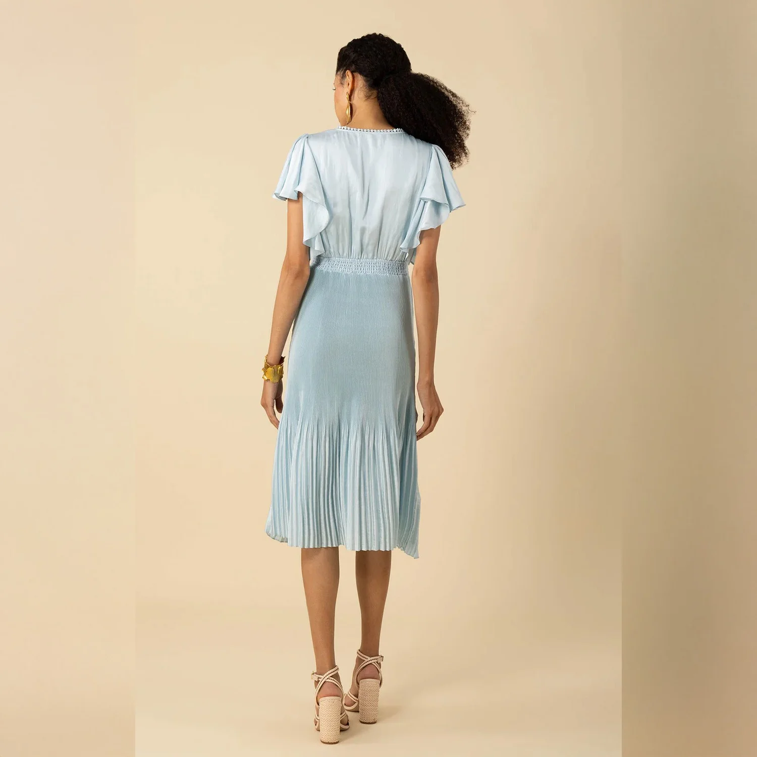 Hale Bob - della short sleeve charmeuse midi dress - blue  Centro Shoes,  Inc.