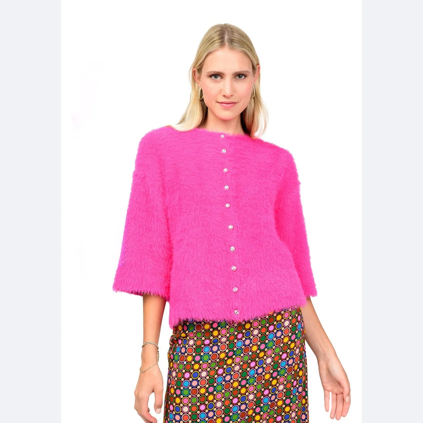 Ivy Jane - fuzz wuzzy cardigan - hot pink