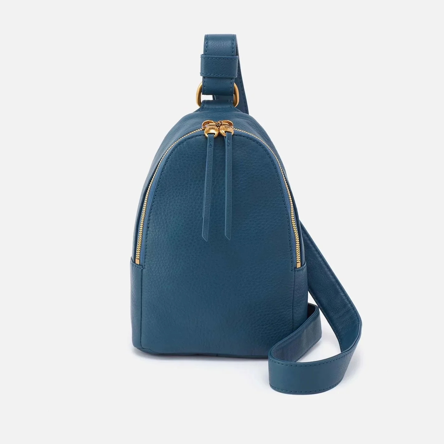 The fern sling bag by Hobo in peacock feather colored leather