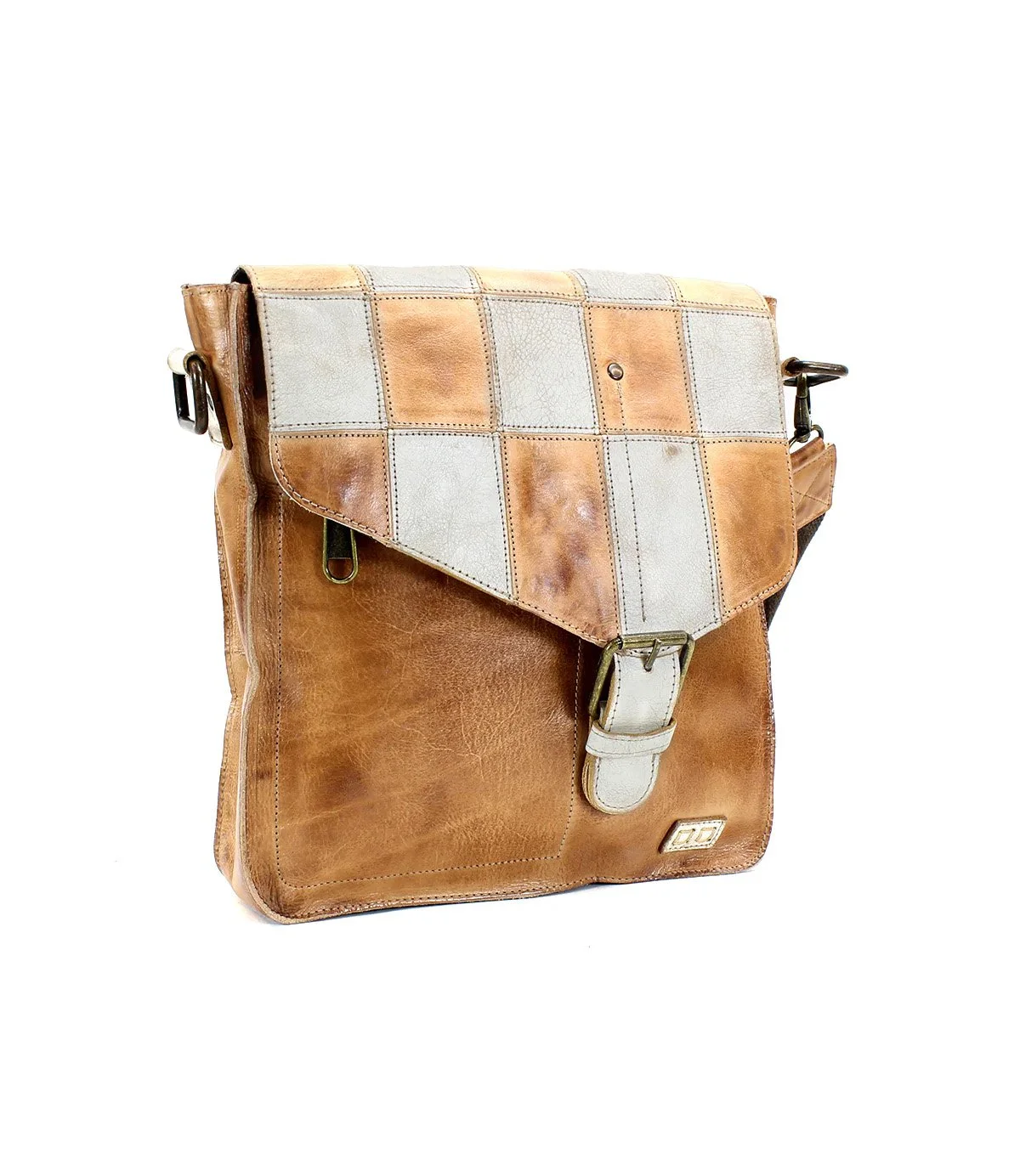 The venice beach handbag in tan rustic and nectar lux leathers by Bed Stu