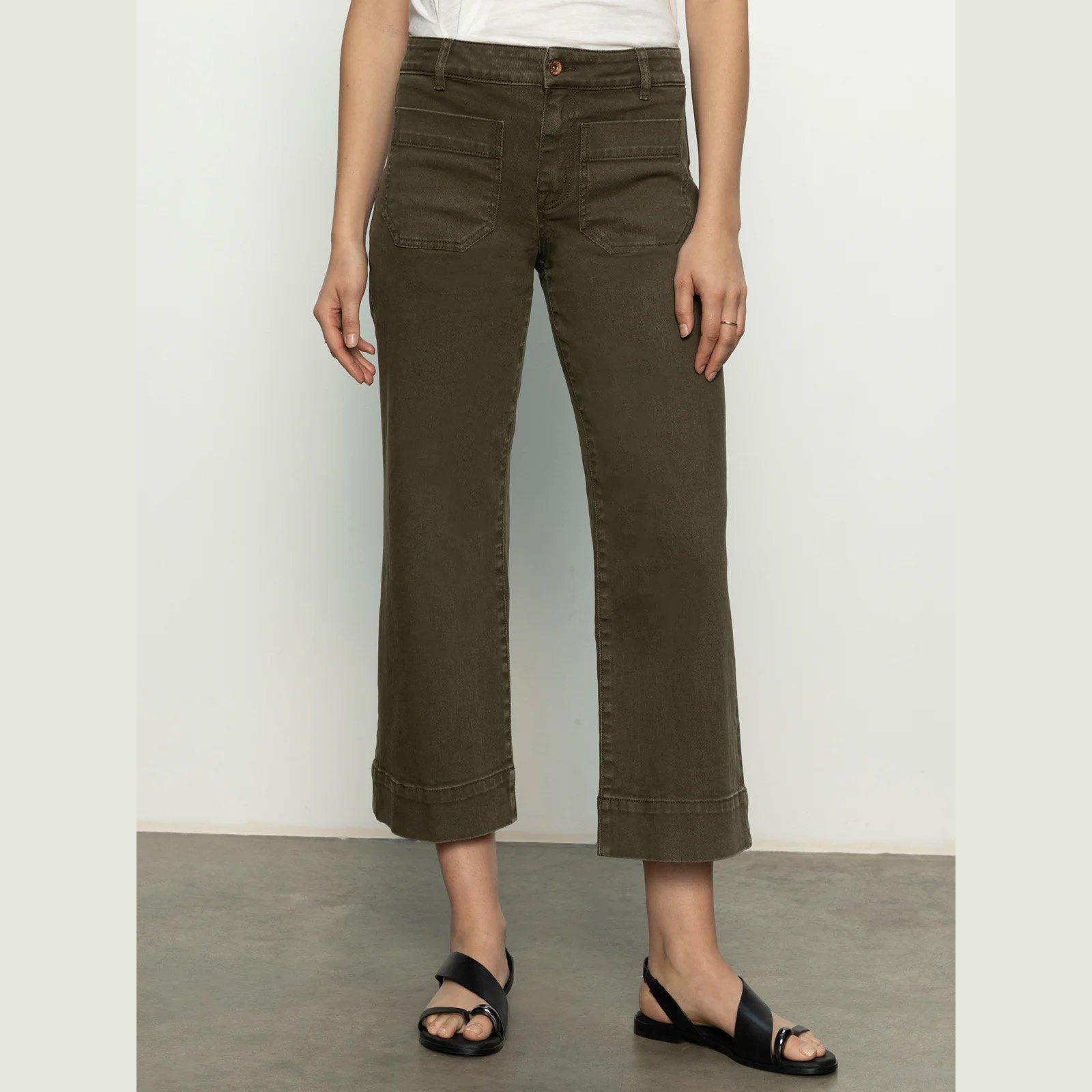 Sanctuary Clothing-the marine standard rise denim pant in fatigue color