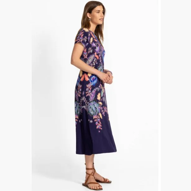 Johnny Was - the janie favorite boatneck cap sleeve dress in stevie's garden print