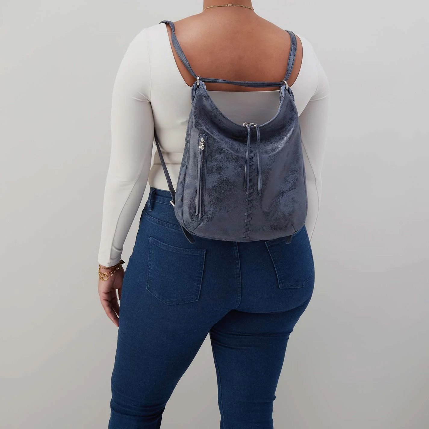 The merrin convertible backpack/handbag by Hobo in indigo sky leather