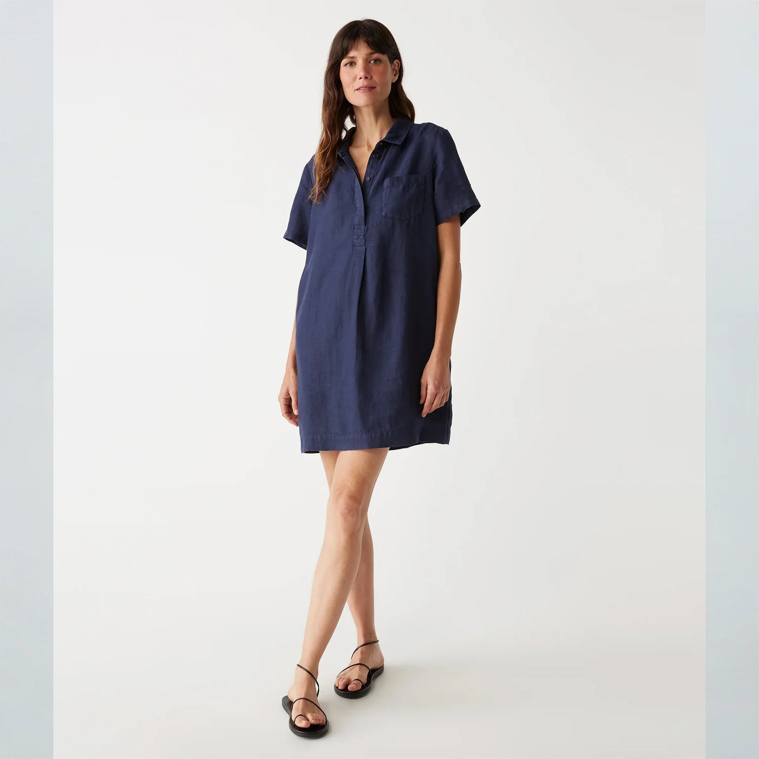michael stars pilar linen shirt dress Michael Stars Pilar Linen Shirt Dress In Pomodoro