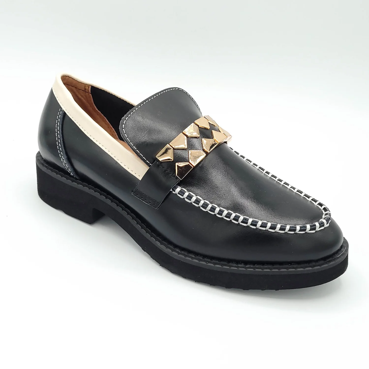 All Black Footwear - Clip and Stitch Loafer - Black