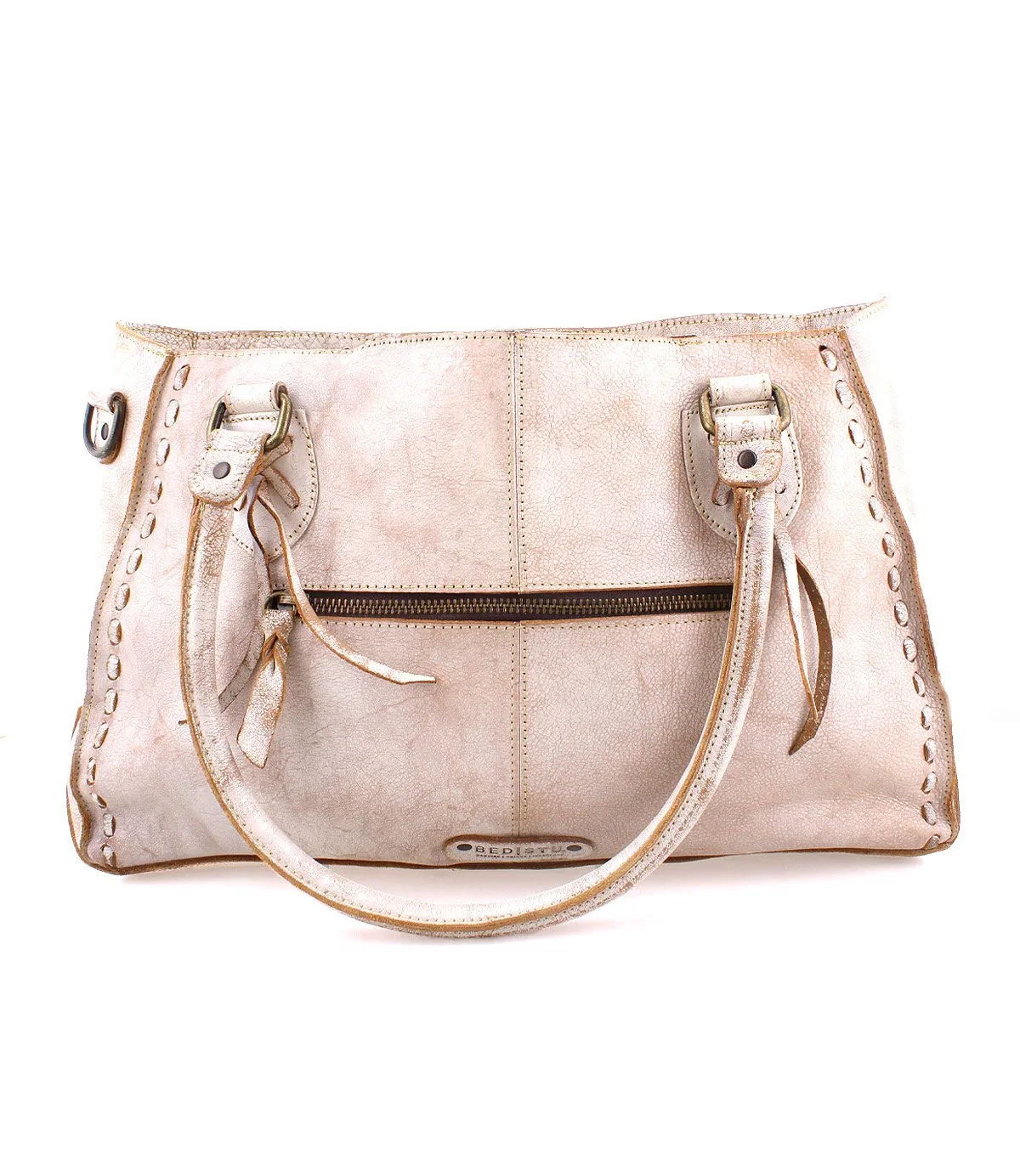 The rockababy sl handbag in nectar lux/tan rustic leather combination by Bed Stu