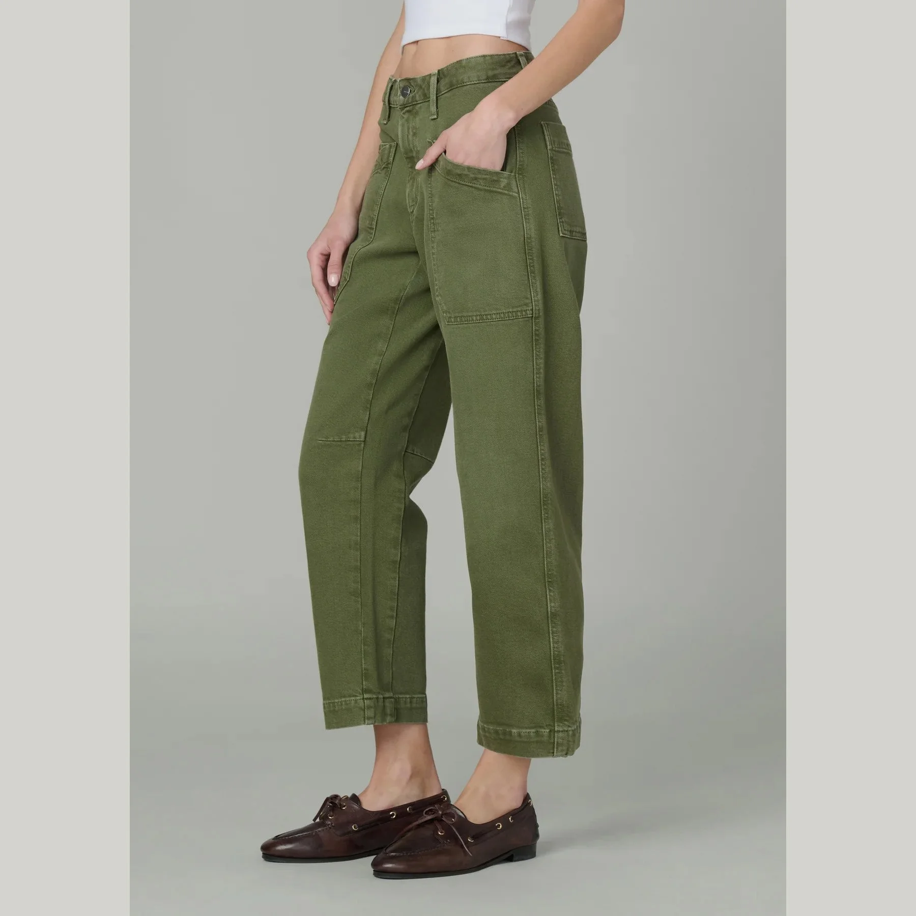 The double pocket barrel jean in winter moss by Joe's Jeans