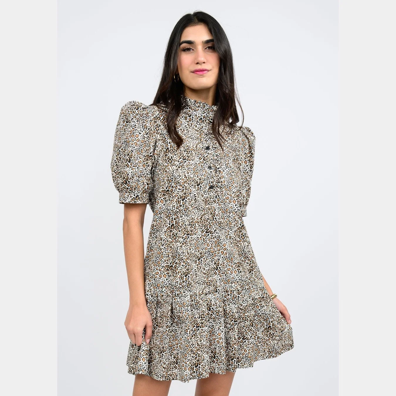 Leopard Printed Dress by Uncle Frank with elbow length sleeves and amazing leopard print