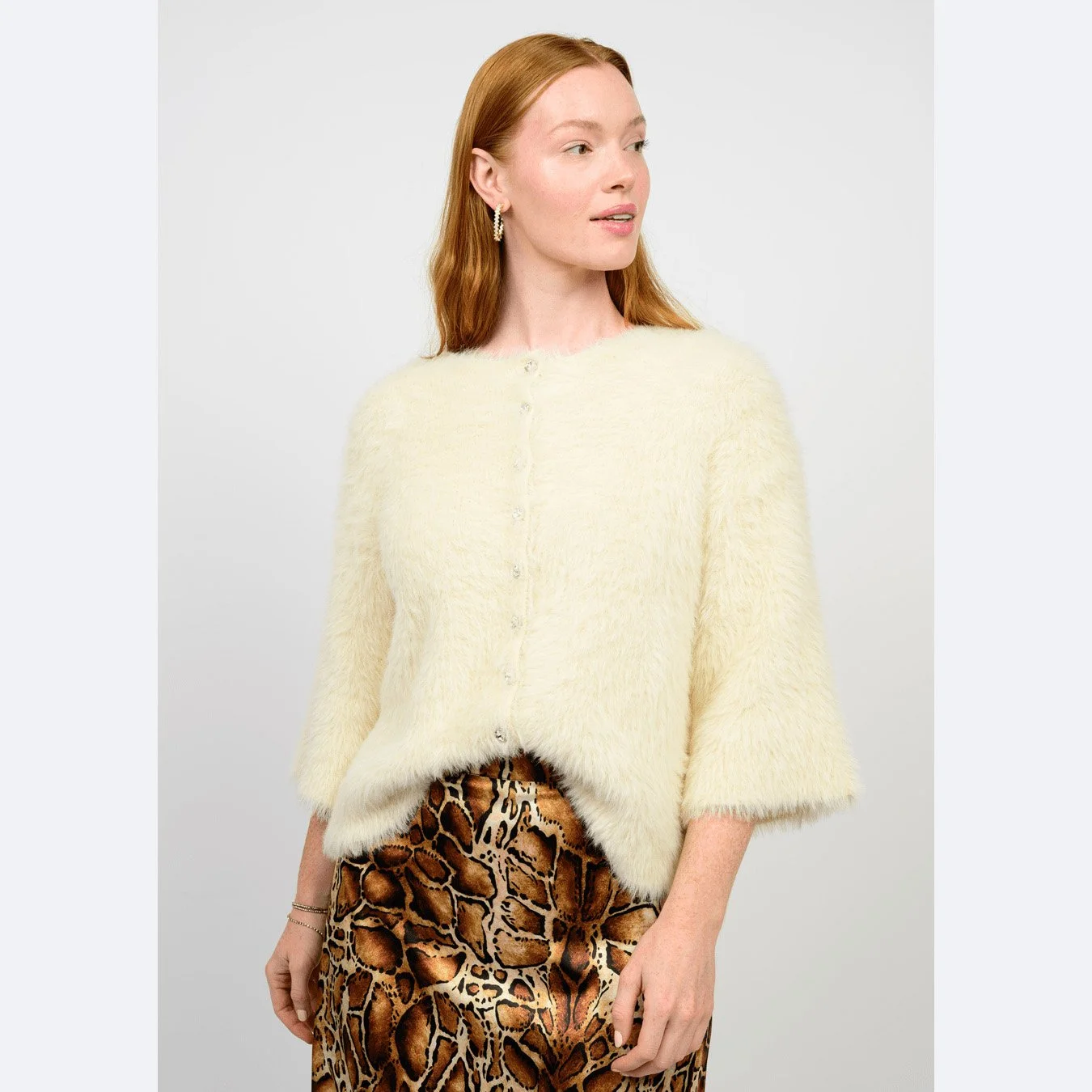 Ivy Jane - fuzz wuzzy cardigan - ivory