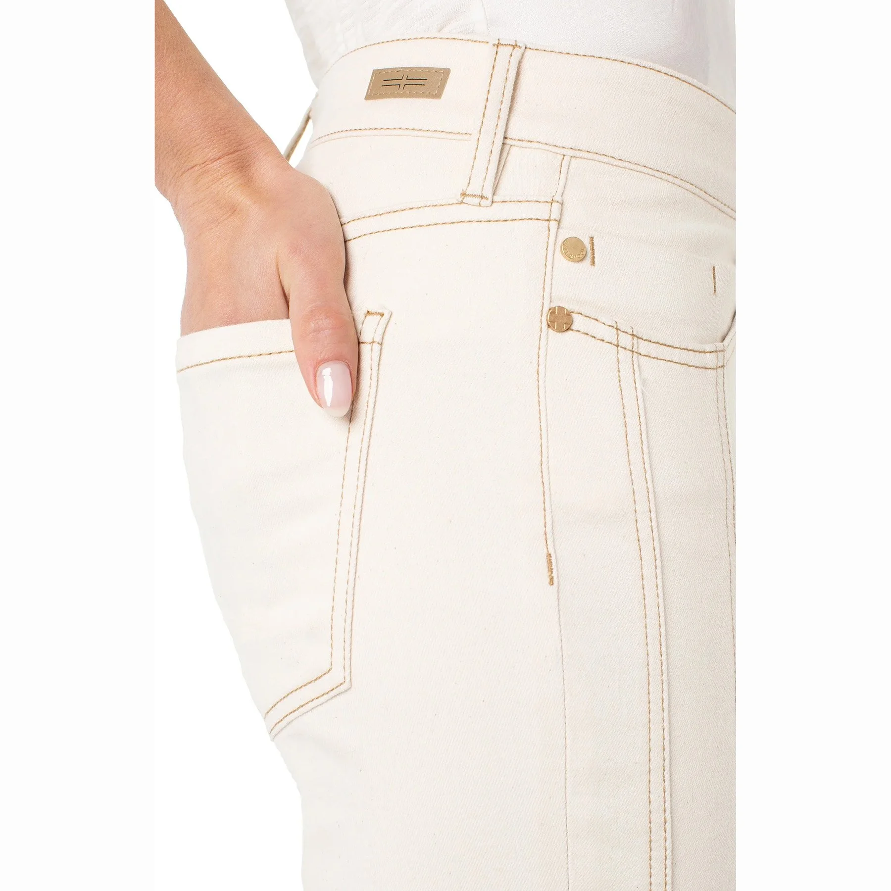 The kennedy crop straight jean with seaming details by Liverpool LA in seaside dunes wash