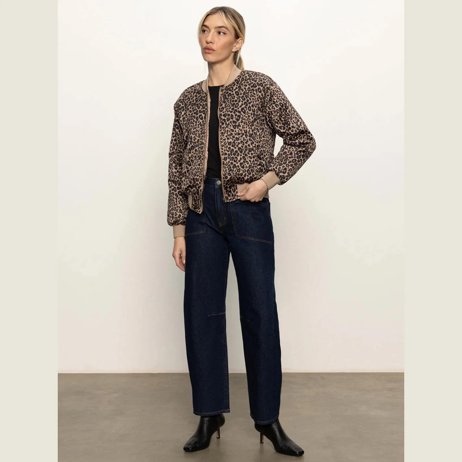 The monroe sateen bomber jacket in french kitty print by Sanctuary Clothing