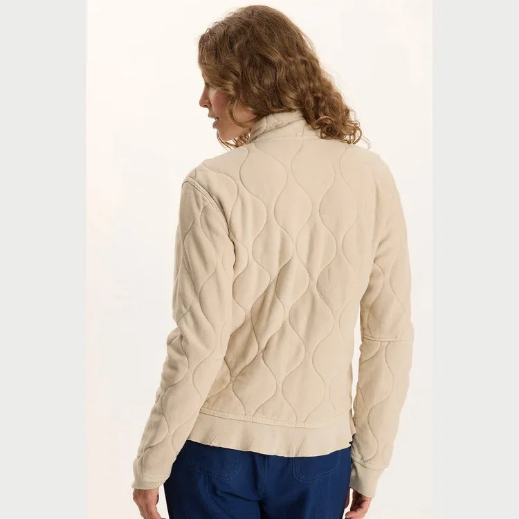 The osment quilted 4-pocket bomber jacket by XCVI in park avenue (off-white) color